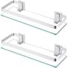 Rectangular Tempered Glass Shelf - Multi-Layer Space Aluminum Bathroom Storage