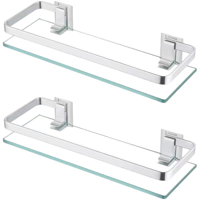 Rectangular Tempered Glass Shelf - Multi-Layer Space Aluminum Bathroom Storage