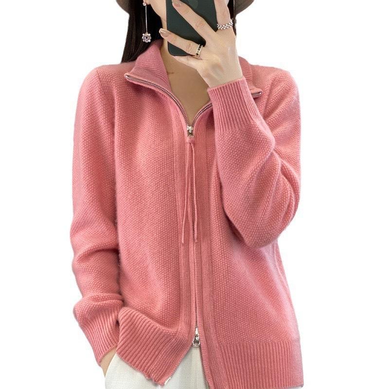 Pullover Strickjacke Stehkragen Damen Strickmäntel Revers Warmer Pullover
