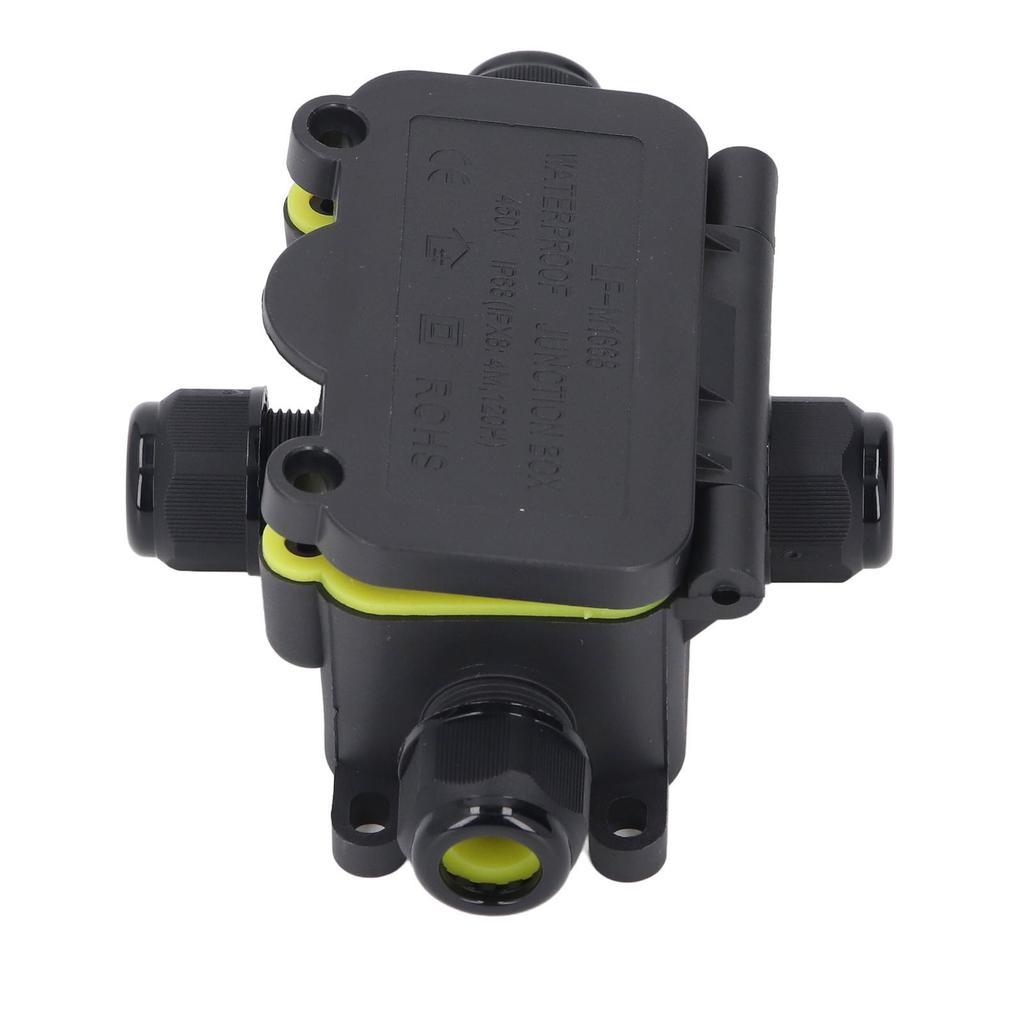 Electrical Junction Box IP68 Water Proof 4 Way Wiring Box 450V Plastic Power Cord Case for Outdoor LED Landscape