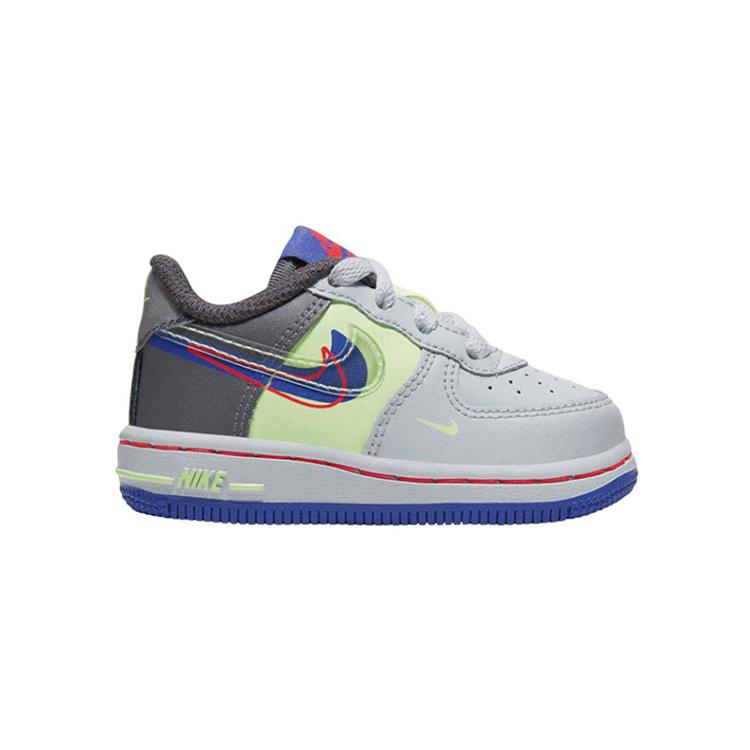 Nike Force 1 LV8 Slip Resistant Lightweight Non slip Lightweight Low top Toddler Shoes Gray Green Infant And Toddler CU1032-001