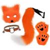 Halloween Fox Mask Set With Paws Gloves Cute Collar Furry Tail Cosplay Costume Party