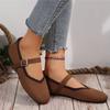 Seasons Women's Shoes Elegant Ballet Flats Fashion Pumps Buckle Strap Mary Jane Shoes Knitted Fabric Casual Shoes Ladies Loafers