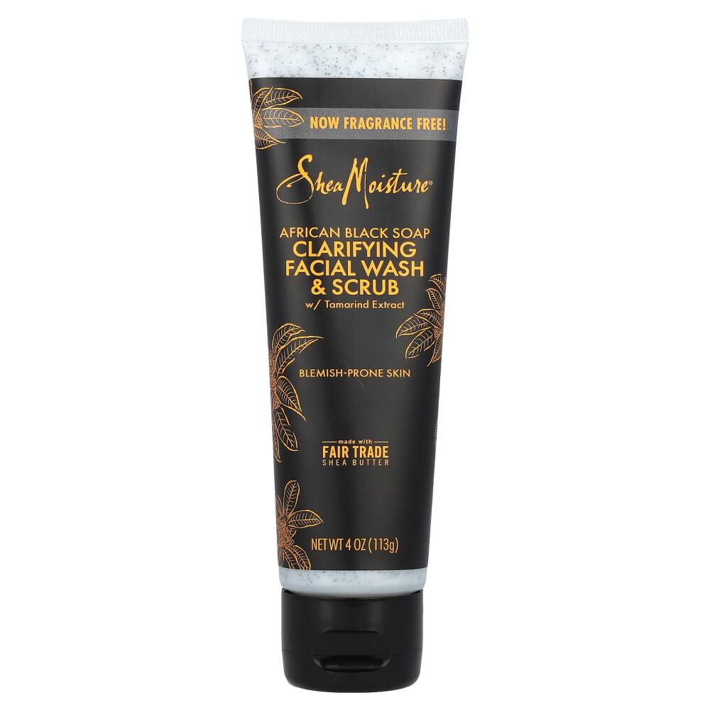 SheaMoisture African Black Soap Clarifying Facial Wash & Scrub 113g (4oz) 113g - 1 ea