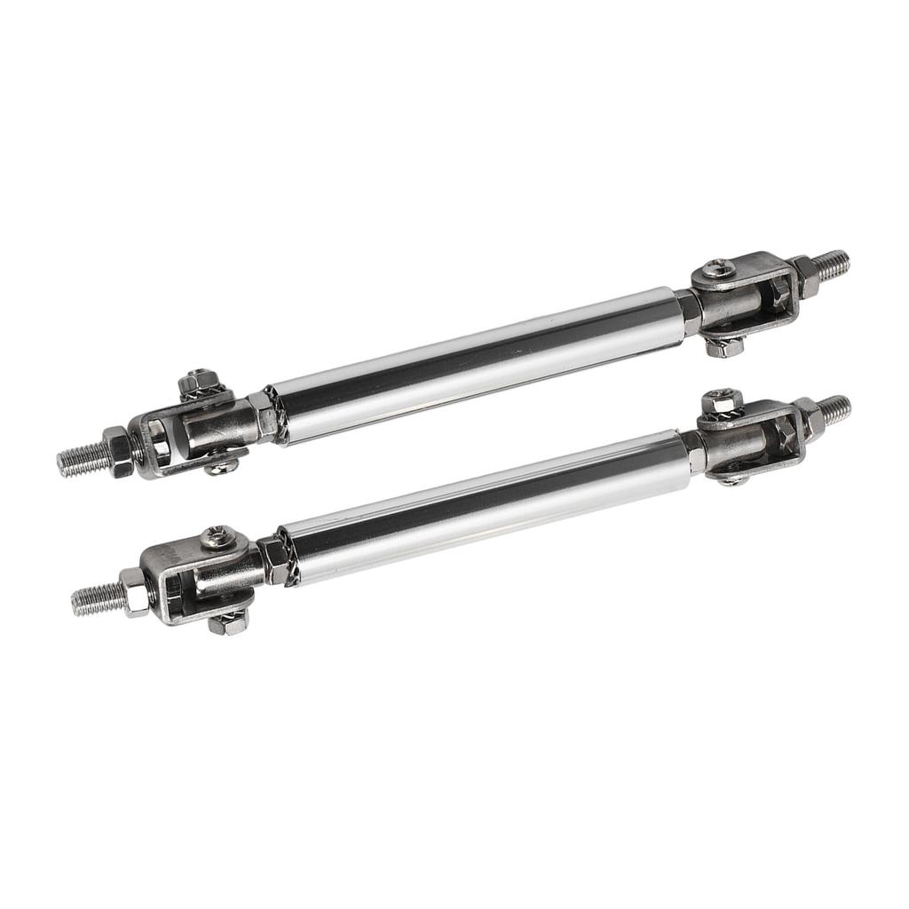 2 Pcs Splitter Strut Rods 7.5cm Adjustable Bumper Protector Lip Rod Splitter Silver Universal For Car