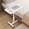 Adjustable Bedside Laptop Table With Wheels Foldable Mobile Computer Desk Small Table Study Desk Simple Lazy Wood Bed Side Table Sofa Side Table