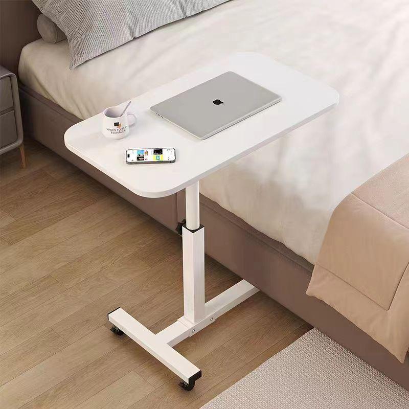 Adjustable Bedside Laptop Table With Wheels Foldable Mobile Computer Desk Small Table Study Desk Simple Lazy Wood Bed Side Table Sofa Side Table