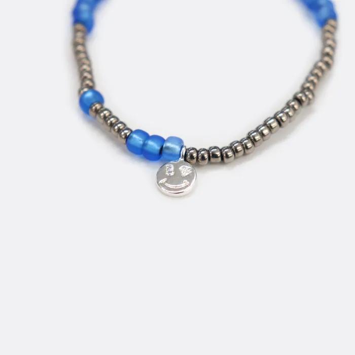 Porta Layered Pastel Beads Bracelet Porta Pastel Color Bead Mix Smile Charm Bracelet