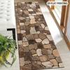 1Pcs Modern Minimalist Irregular Stone Block Non-Slip Washable Area Rug Runner for Entryway, Living Room, Bedroom & Patio