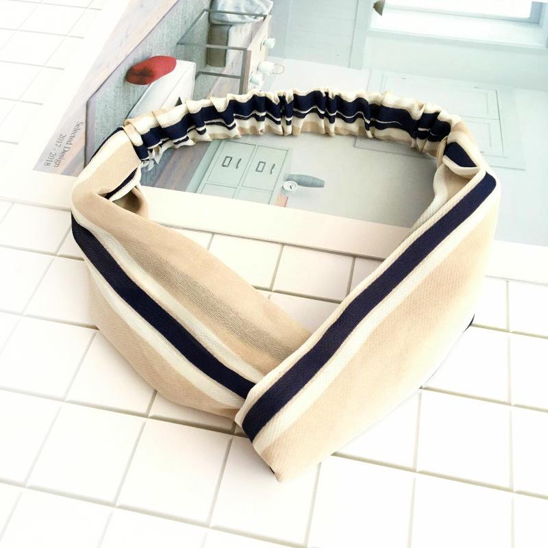 

Корейская шифоновая повязка на голову с перекрещенными полосками «Фламинго» для женщин, эластичная, модный стиль