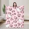 Hello Kitty Pink Plaid Blanket Fleece All Season   Multifunction Super Soft Throw Blanket for Home Travel Bedspread