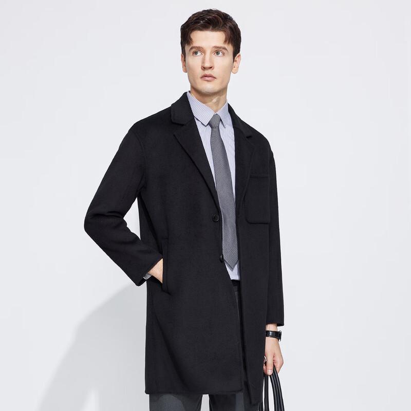 LANDUO Men's Mid-Length Wool Blend Winter Overcoat