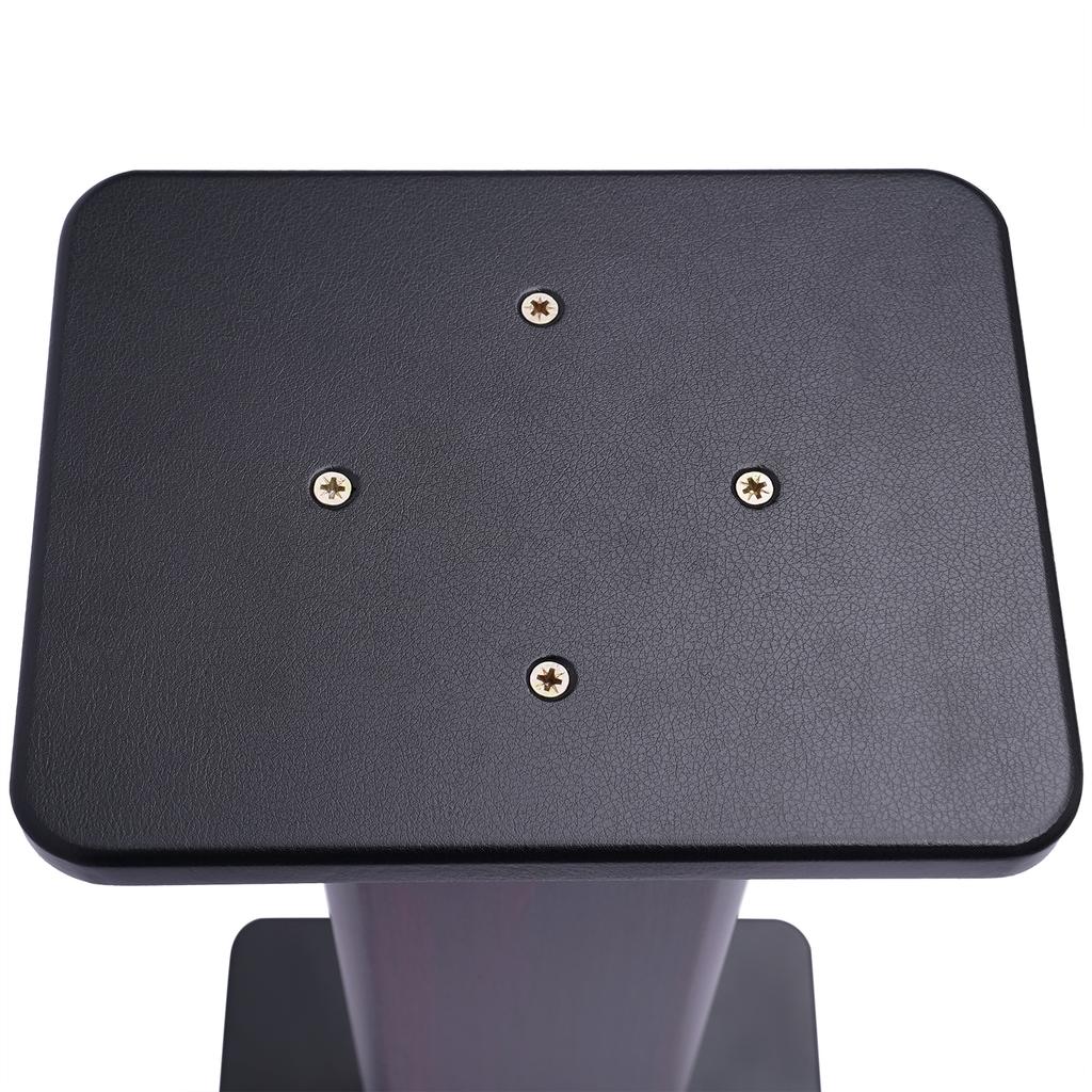 2Pcs 28" Bookshelf Speaker Stands, 15kg Heavy Duty MDF Base, Hollow Sand-Fillable Columns with Cable Clips, Black Walnut