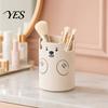 Pen Storage Cup Cute Bear 2-in-1 Holder & Phone Stand, Macaron Colors Desk Organizer, Large Design Capacity for Pens Makeup Brushes Scissors