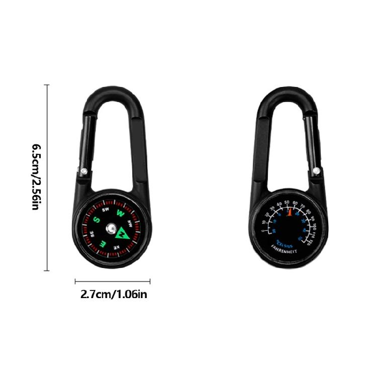 Light Weight Camping Compasses Thermometers Outdoor Small Compasses Carabiner Backpack Buckle Hiking Camping Accessories