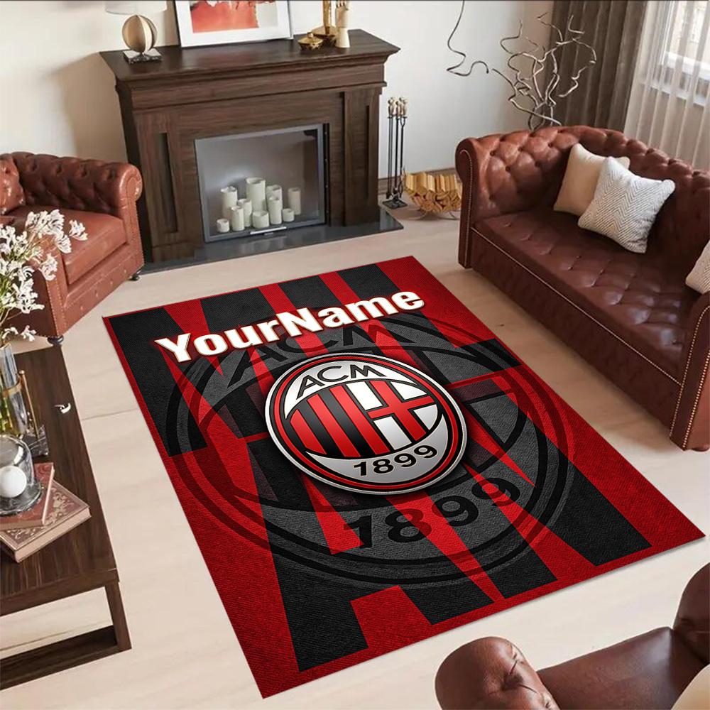 Ac Milan Customized Name Area Rug Suitable for Balcony Entryway Outdoor Dormitory Antislip Carpet Office home decor Spiritual Gift