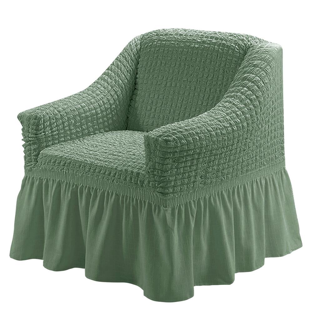 1 Seat European Style Armchair Cover with Skirt Stretch Sofa Slipcover for Living Room Elastic Sofa Couch Cover