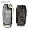 jingyuqin 10pcs/lot 2/3/4 Buttons Flip Folding Remote Car Key Shell Case for Ford Fusion Edge Explorer 2013-2015 HU101 blade