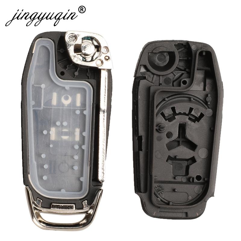 jingyuqin 10pcs/lot 2/3/4 Buttons Flip Folding Remote Car Key Shell Case for Ford Fusion Edge Explorer 2013-2015 HU101 blade