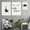 Moderne Motivation Zitate Wand Poster Sexy Lip Frau Porträt Leinwand Ölgemälde Home Dekoration Chic Schmuck