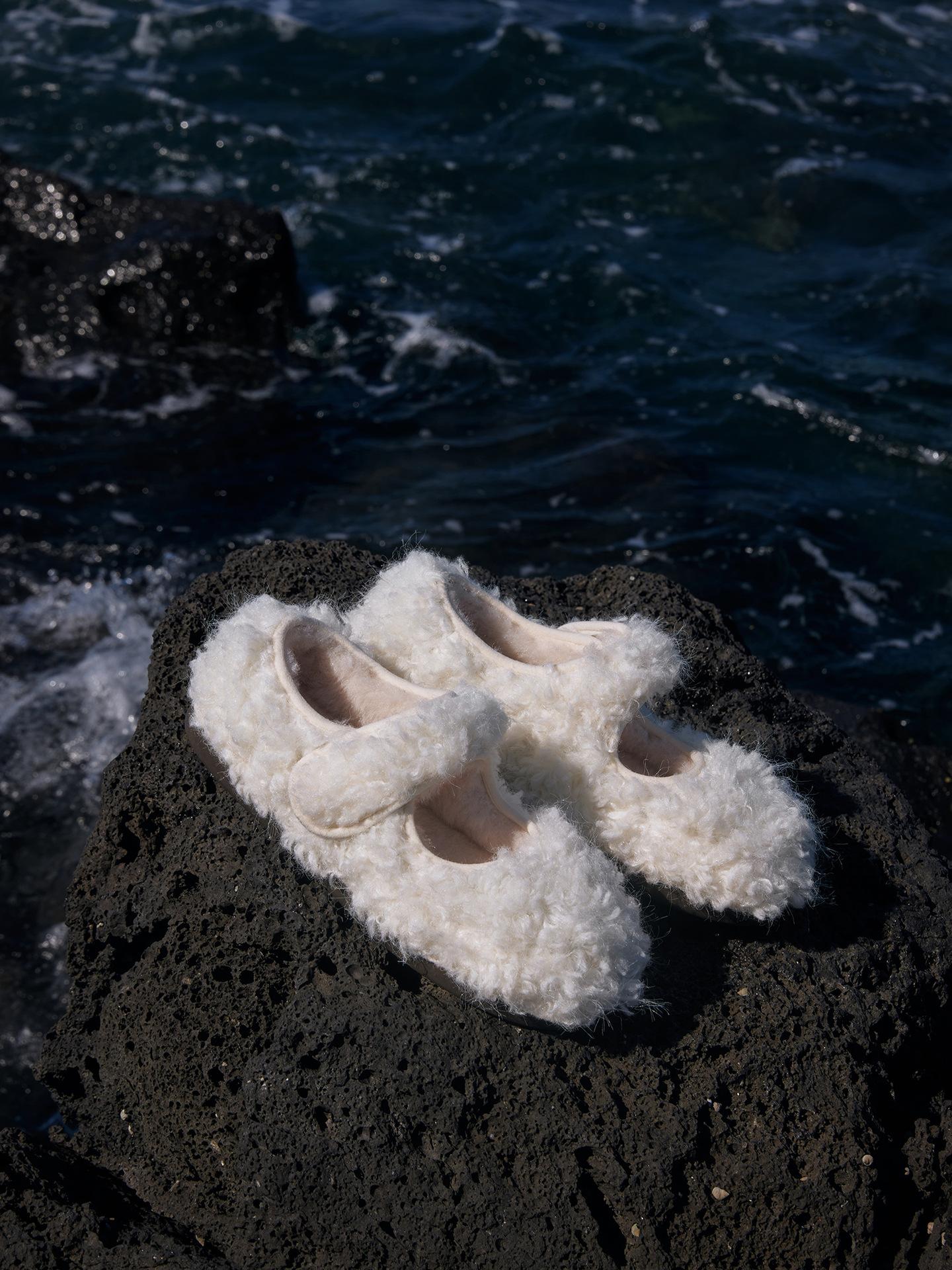 Фань Гуй ~ [Пухлый Медведь Хлебные Туфли] Мягкая подошва, липучка, хлебные туфли, пушистые одинарные туфли зимой 35