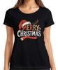 MERRY CHRISTMAS Santa Hat Reindeer Vintage Retro Christmas Ladies T-Shirt