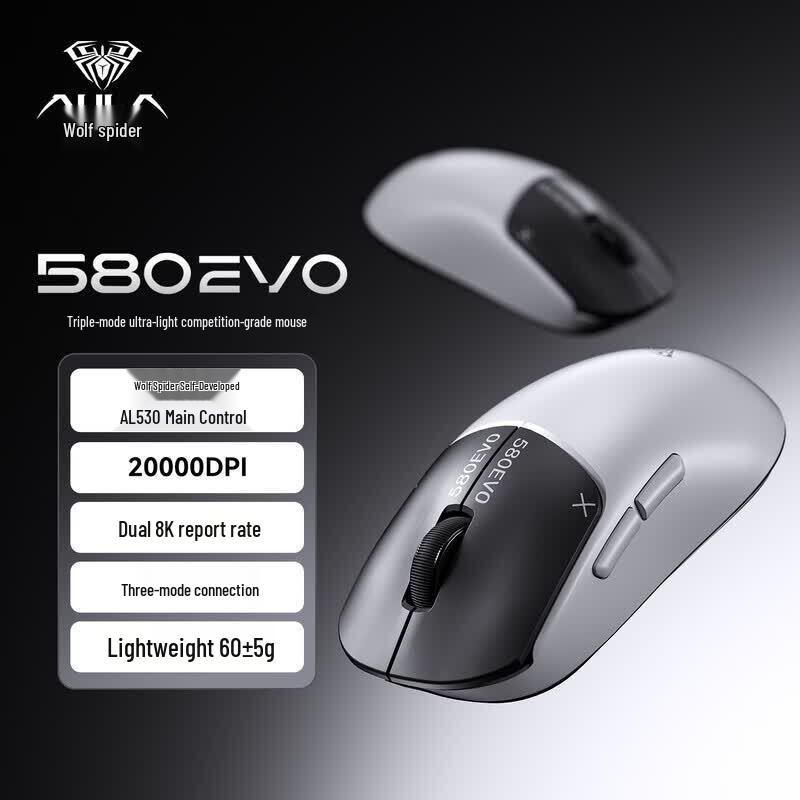 AULA SC580EVO Lightweight Ergonomic Tri-Mode Gaming Mouse