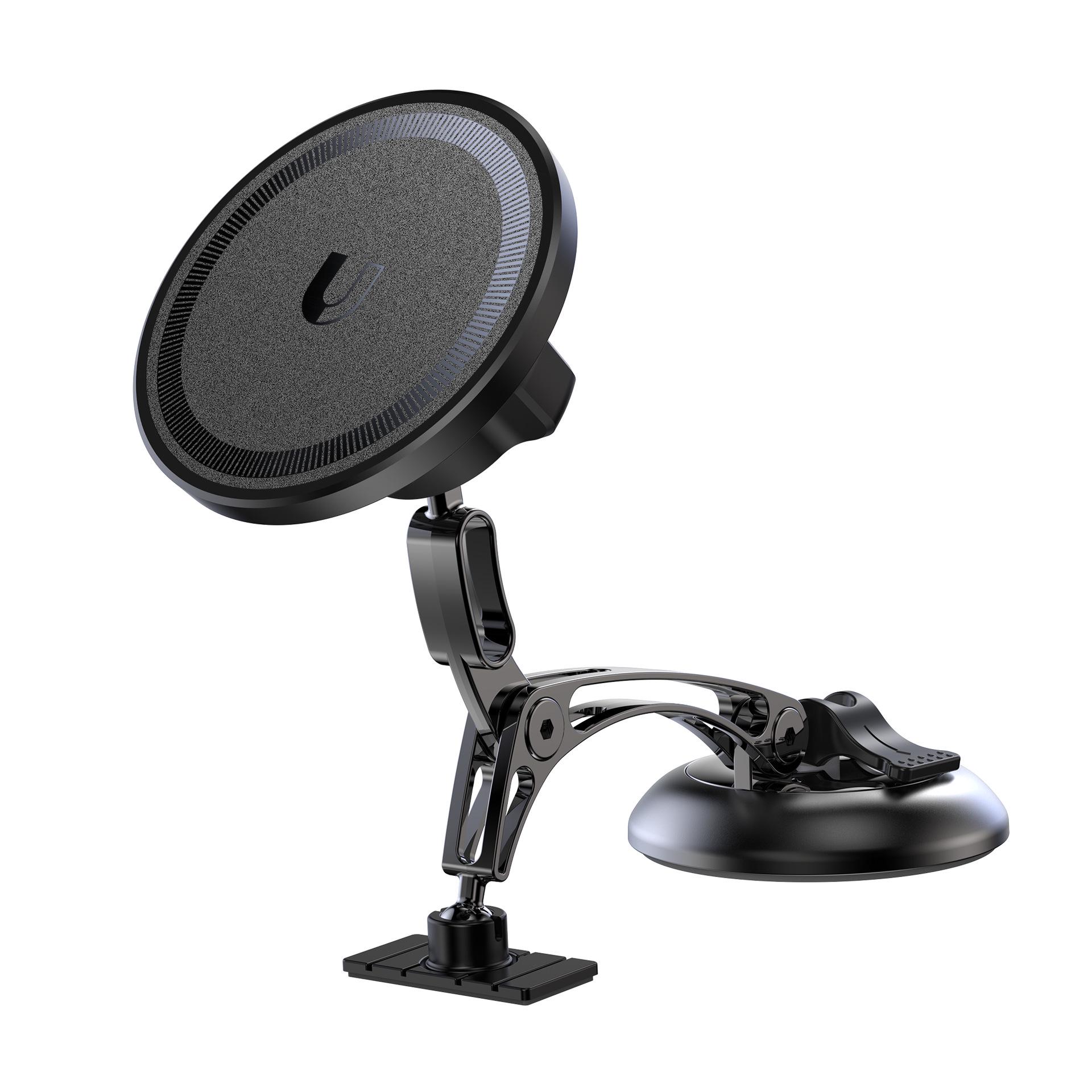 Magnetic Wireless Car Charger & Phone Holder - Cool Black Tech with Strong Suction