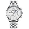 Mode Business Dreiaugen-Chronograph Leder Leuchtendes Uhrwerk Stahlarmband Personalisierte Uhr Herren Wasserdichte Quarz Uhr