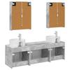 Bathroom Cabinet Set 5 Pcs Concrete Grey Particleboard
