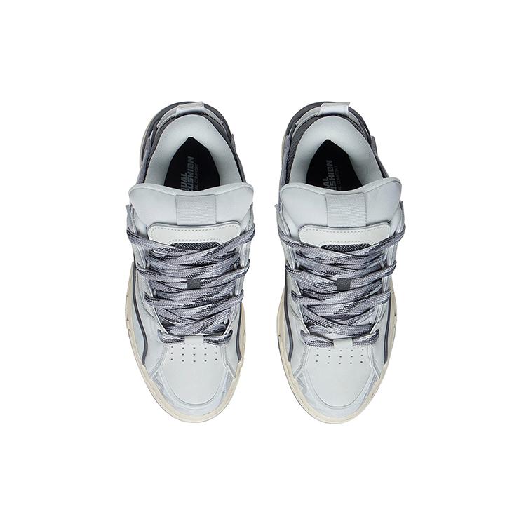 Li Ning Golden Textile, Synthetic Leather Sports Slip Resistant Cushioning Abrasion Resistant Low Top Skateboard Shoes AECS074-1