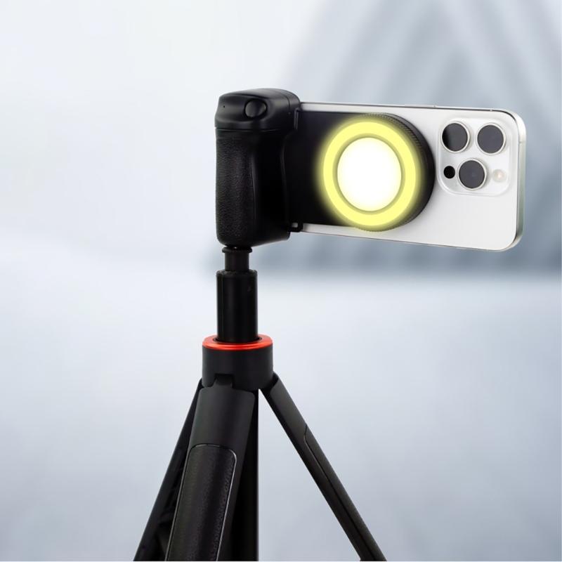 Magnetic Phone Grip Bluetooth-compatible Shutter Camera Handle Selfie Stabilizers With Fill Light For Mobile Phone