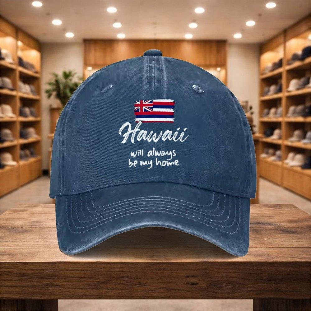 Pc HawaiianThemed Baseball Cap Adjustable Snapback Hat with Hawaii Will Always Be My Home Print  Lightweight Unisex Cap Sui