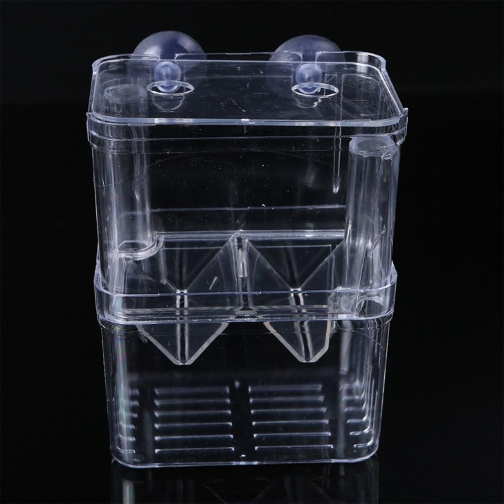 Baby Fish Breeding Box Clear Acrylic Isolation Boxes Aquarium Hatchery Incubator with Suction Cups for Newborn Shrimp