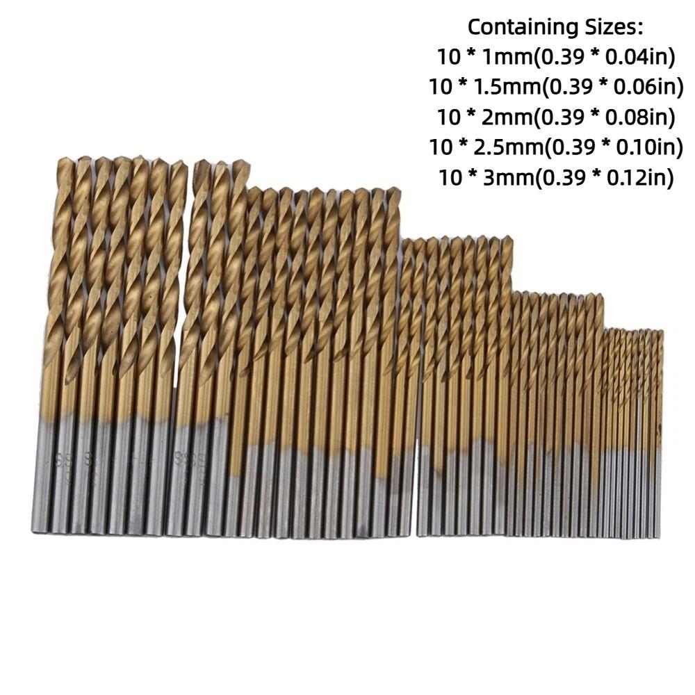 50pcs 135 Degree Point Angle HSS Drill Bit Set High Speed Steel Drill Bits Wood
