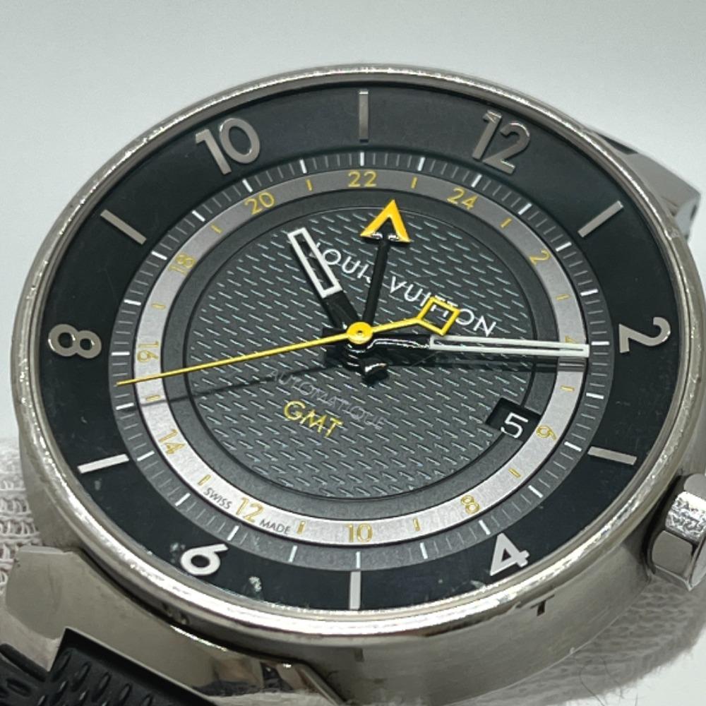 Louis Vuitton Q8D30 Tambour Moon GMT Automatic Wristwatch SS Silver