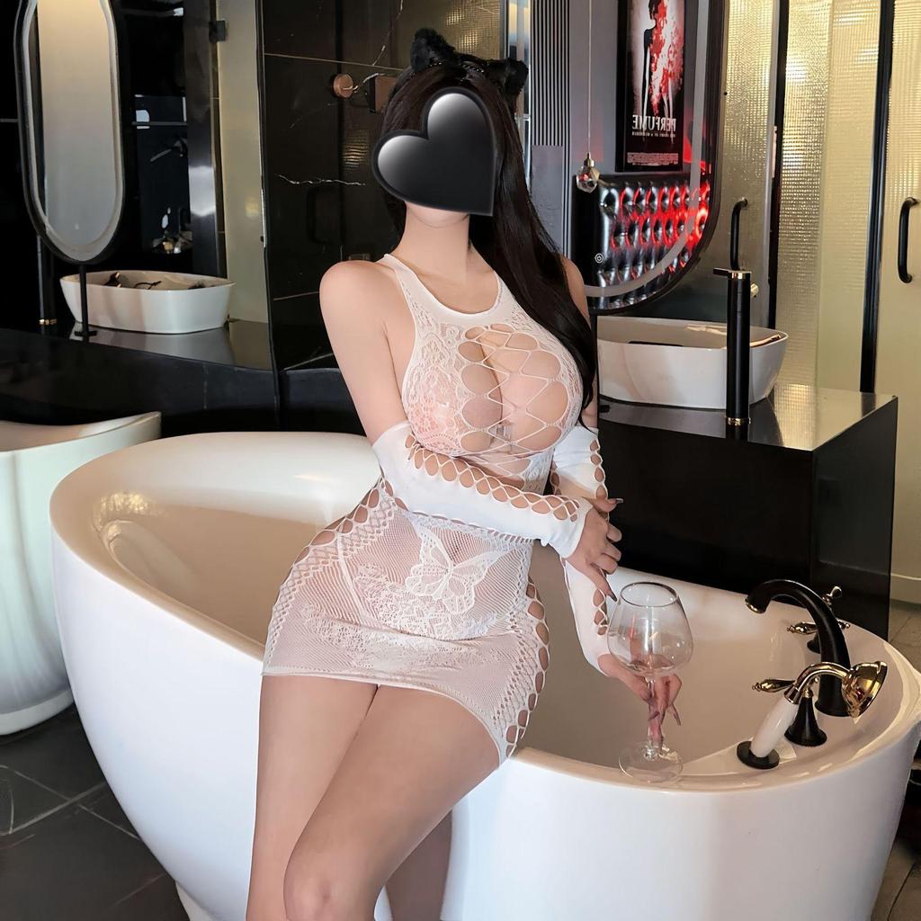 Tearable See-Through Lingerie Set: Tempting Stockings Bodysuit