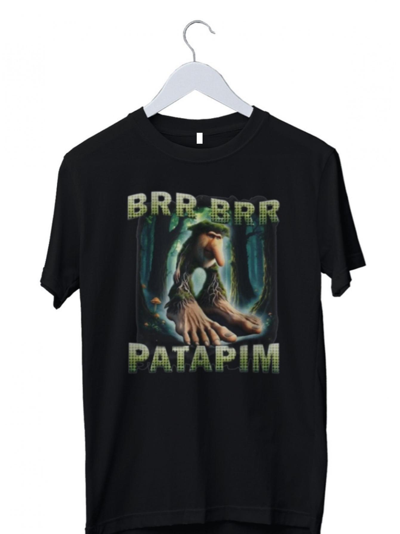 BRR BRR Patapim Meme T-Shirt with Golden BRR & Patapim Meme Sound - Casual Round Neck Tee S-XXL XXXL