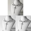 Geometric Cross Pendant Chain With Alloy Material For Fashion Women