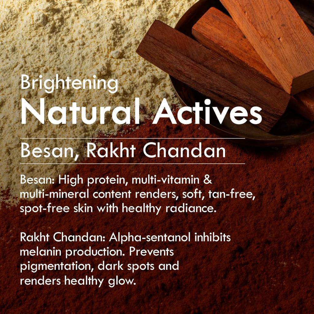 Nat Habit Ubtan Face Wash For Men & Women, Activated Wild Turmeric Skin Brightening Cream, Deep Cleansing & Natural Glow