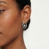 925 Sterling Silver Cute Cat Paw Dangle Hoop Earrings Pink Cubic Zirconia Paved Minimalist Pet Lover Jewelry for Women Gift