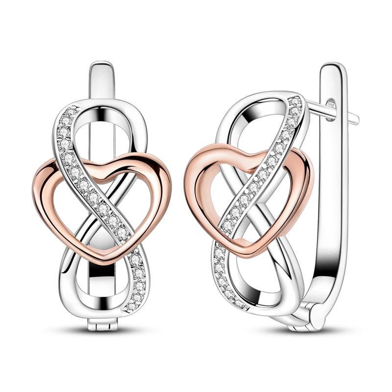 2025 New 925 Sterling copper Hoop Earrings Flowers Zircon Drop Earrings Stud For Woman Fine Birthday Wedding Party Zircon Gifts
