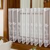 Floral Embroidery Short Window Curtain Through-shaft Type Partition Short Valance  Coffee Shop