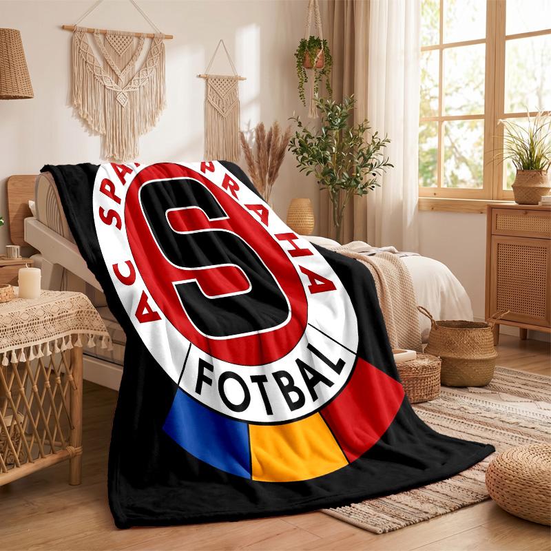 Sparta Prague Print Flannel Blanket Soft Warm Sofa Bed Throw Blanket For Home Office Bedroom