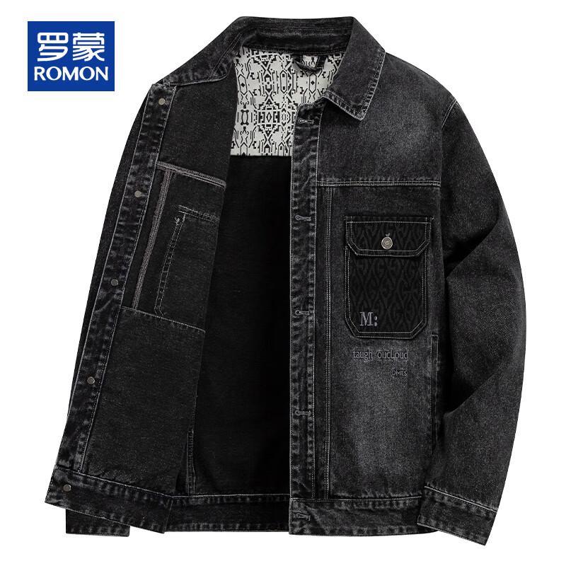 

ROMON Men s Casual Denim Jacket XL