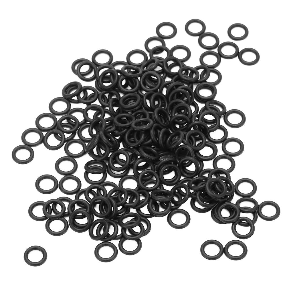 200 st Svarta Gummi O-ringar Slitstarka Flexibla Universella O-ringar för Fiske