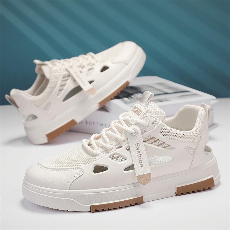 Men's Summer New White Shoes Breathable and Versatile Trendy Casual Shoes Running Sports Trendy Shoes Men's Low Top Board Shoes