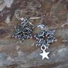Exquisite Star-Shaped Silver Dangle Earrings with Stainless Steel Hooks