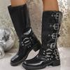 Coarse heel brown knee knight boots women's autumn new western cowboy tall boots
