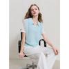 Sancai 2025 Summer Faux Two-Piece Polo Knit Top